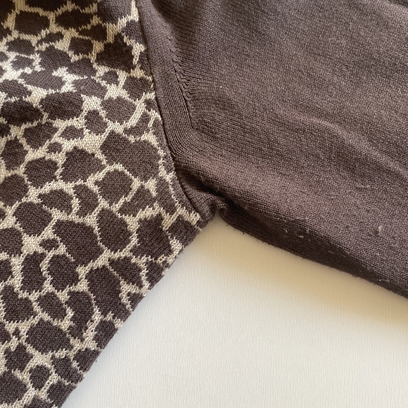 Weekend Max Mara Brown & Beige Animal Print Sweater Knit Stretch - Picture 7 of 8